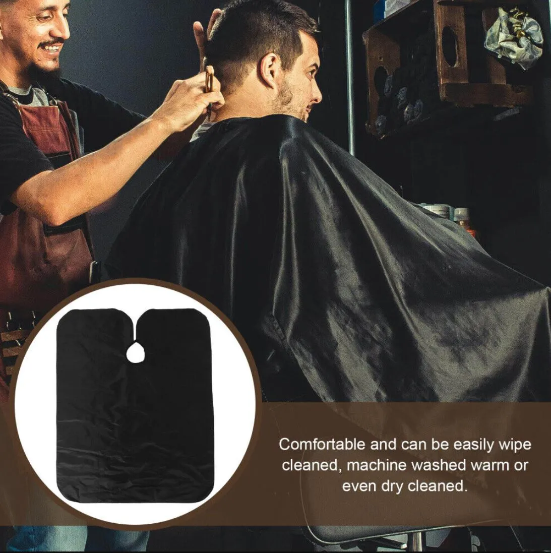 2 x Black Hairdressing Hair Cutting Cape Barber Hairdresser Salon Gown