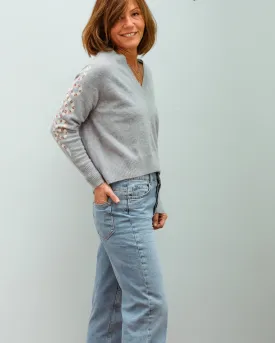 360 Beatrice knit in steel,chalk snake