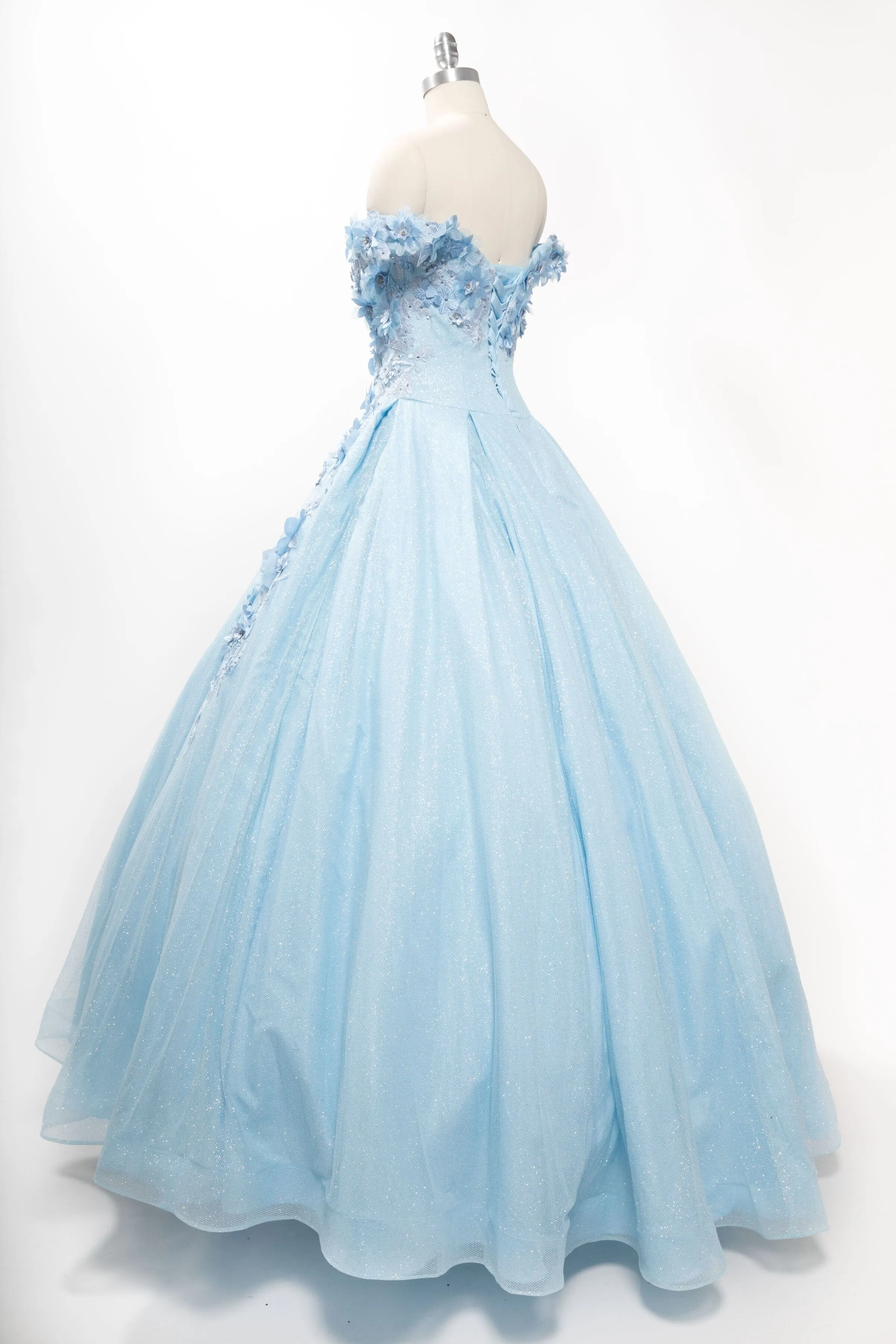 3D Floral Off Shoulder Ball Gown by Coya L2501