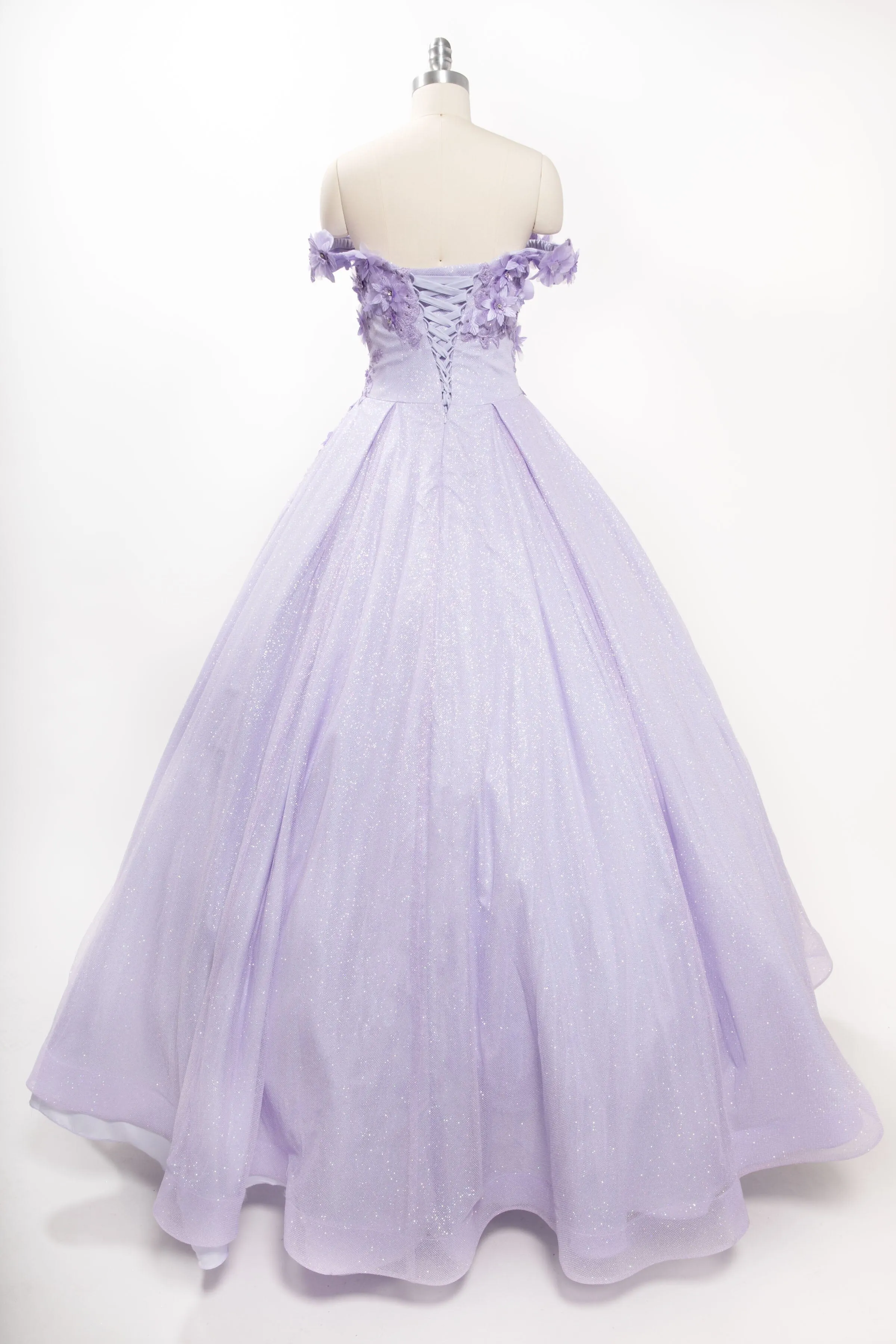 3D Floral Off Shoulder Ball Gown by Coya L2501