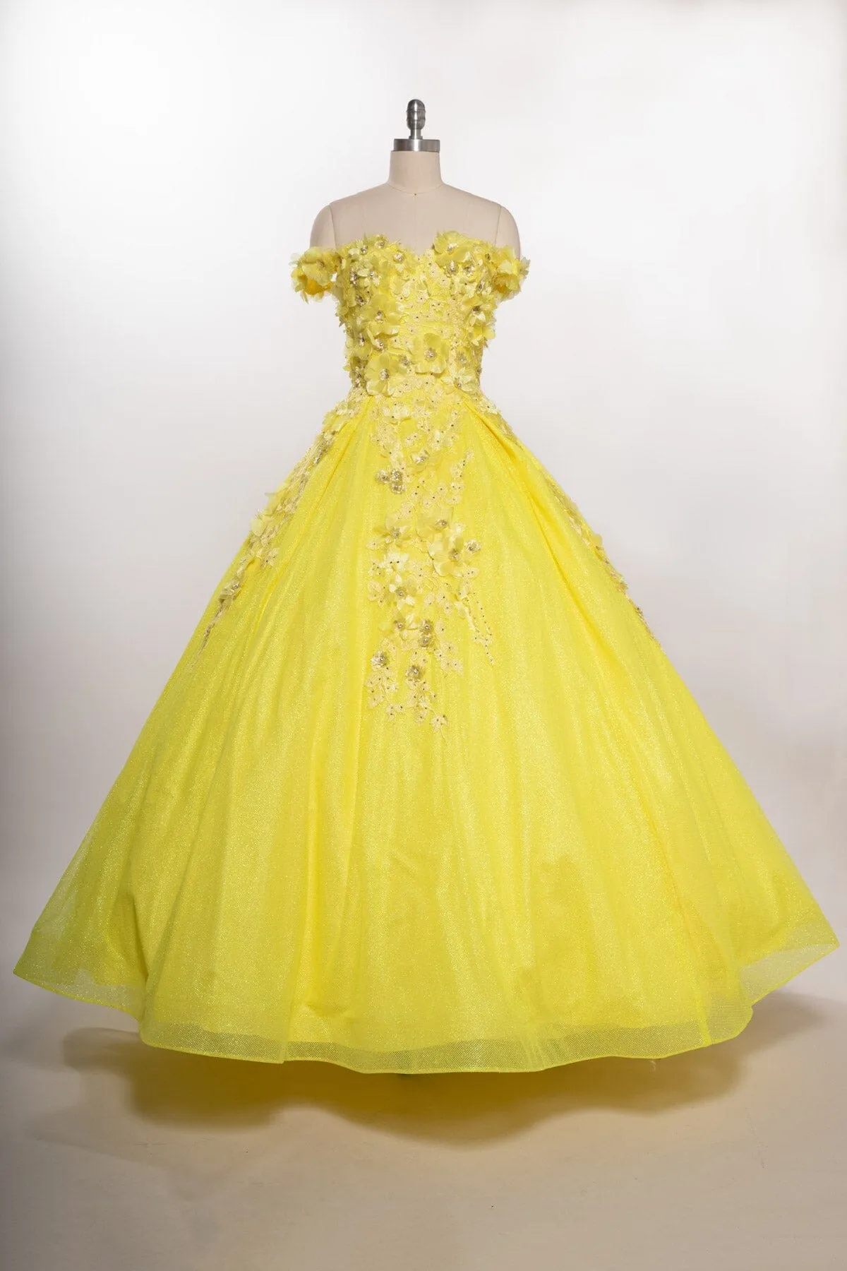 3D Floral Off Shoulder Ball Gown by Coya L2501