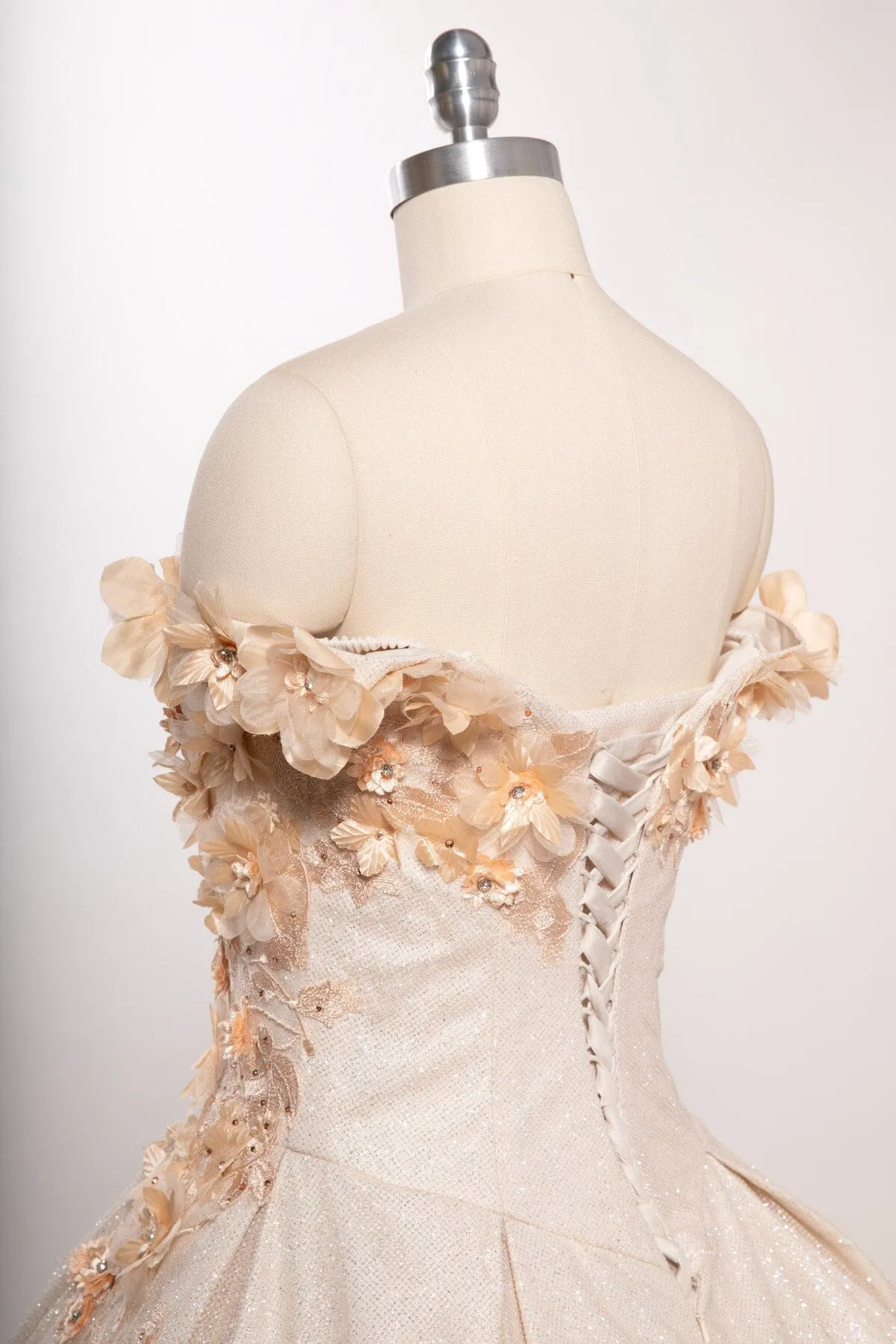3D Floral Off Shoulder Ball Gown by Coya L2501