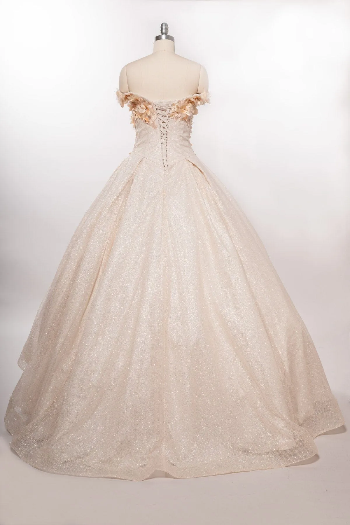3D Floral Off Shoulder Ball Gown by Coya L2501