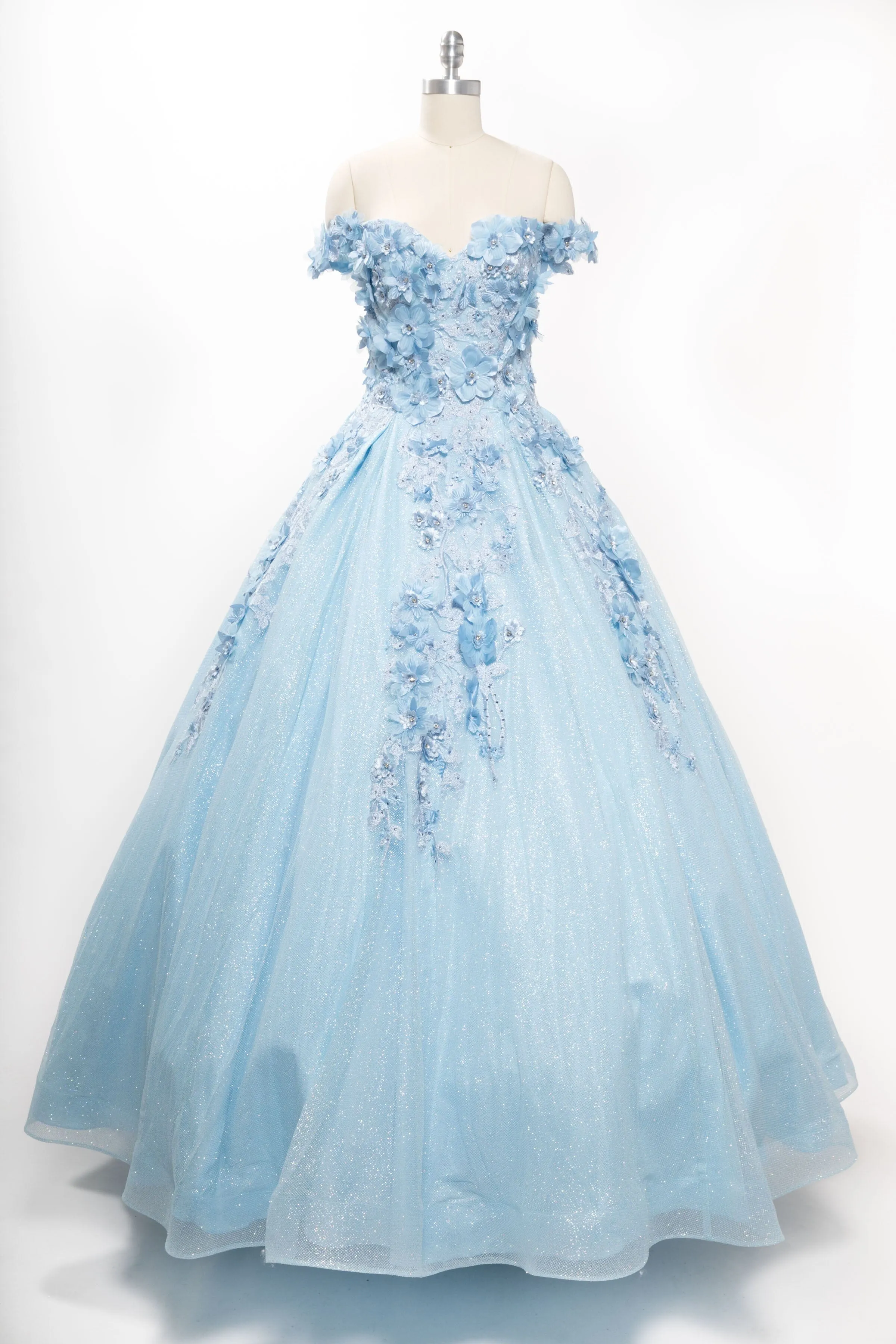3D Floral Off Shoulder Ball Gown by Coya L2501