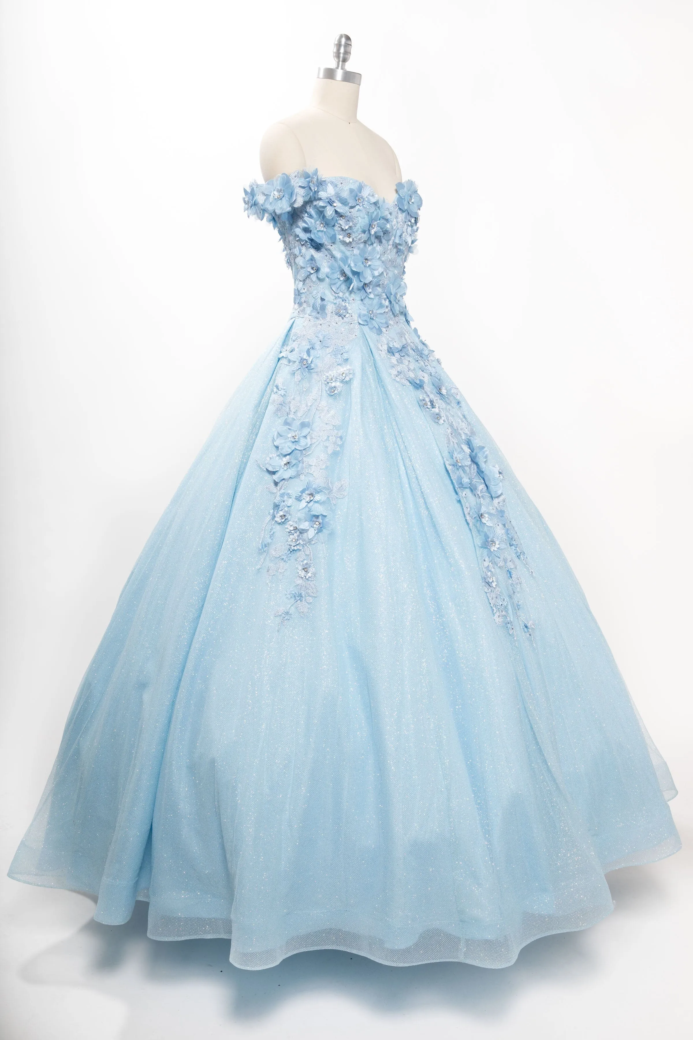 3D Floral Off Shoulder Ball Gown by Coya L2501