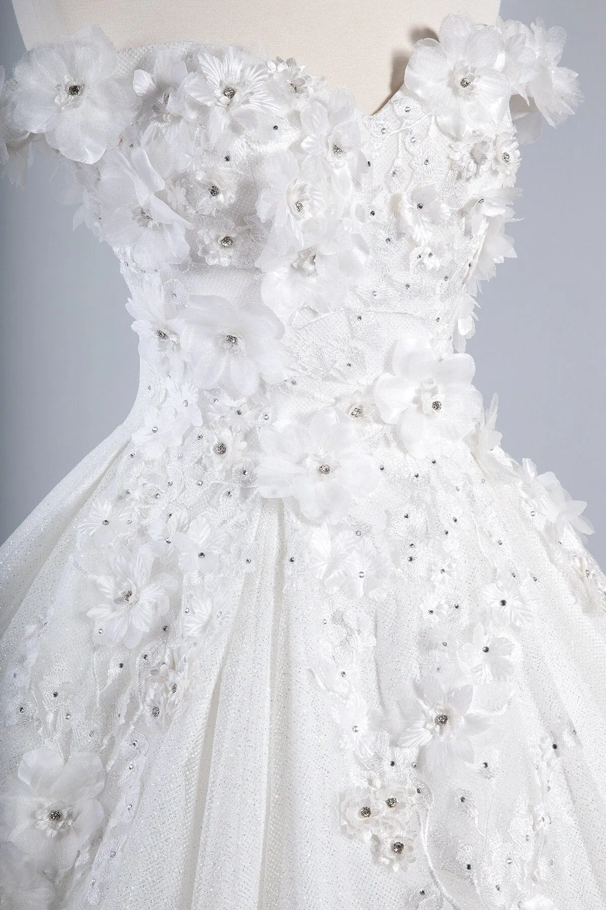 3D Floral Off Shoulder Ball Gown by Coya L2501