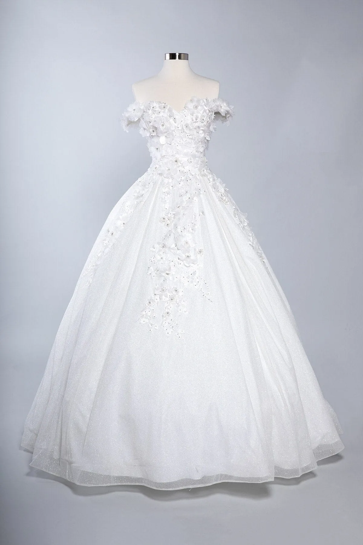 3D Floral Off Shoulder Ball Gown by Coya L2501
