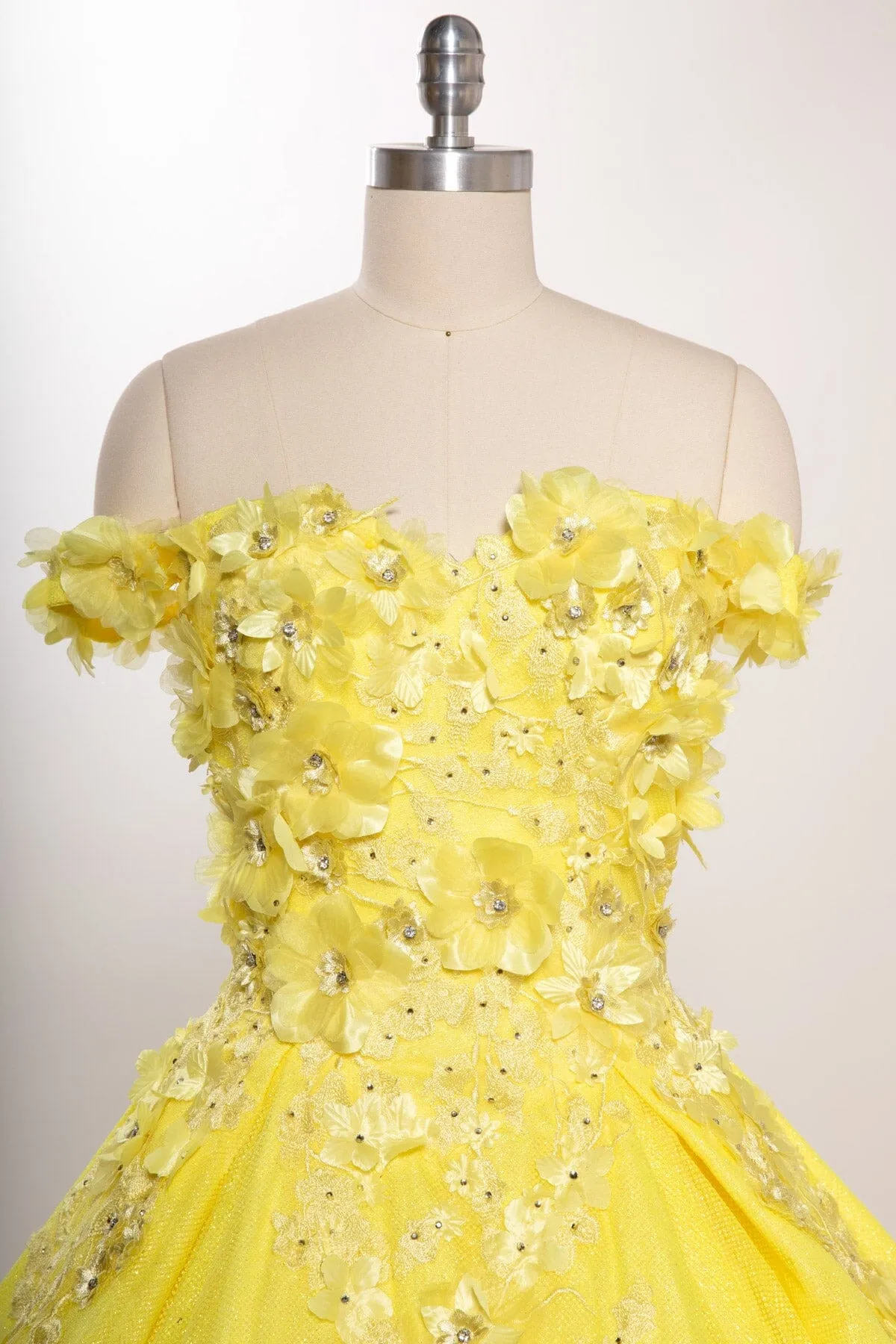 3D Floral Off Shoulder Ball Gown by Coya L2501