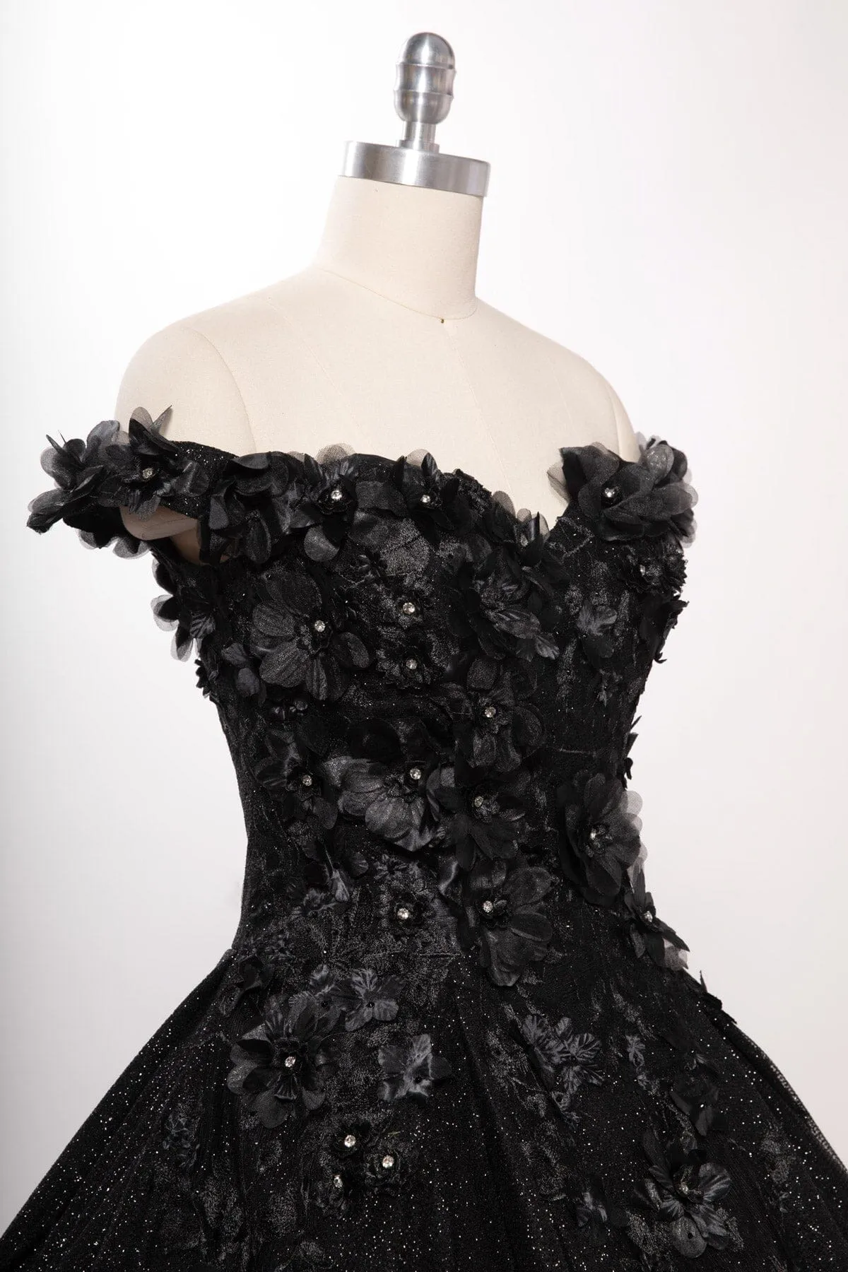 3D Floral Off Shoulder Ball Gown by Coya L2501