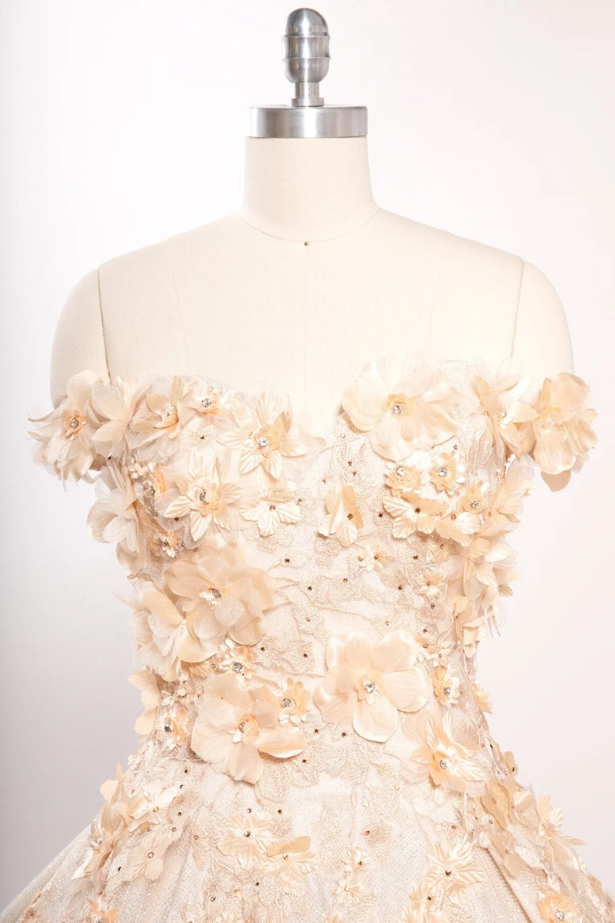 3D Floral Off Shoulder Ball Gown by Coya L2501