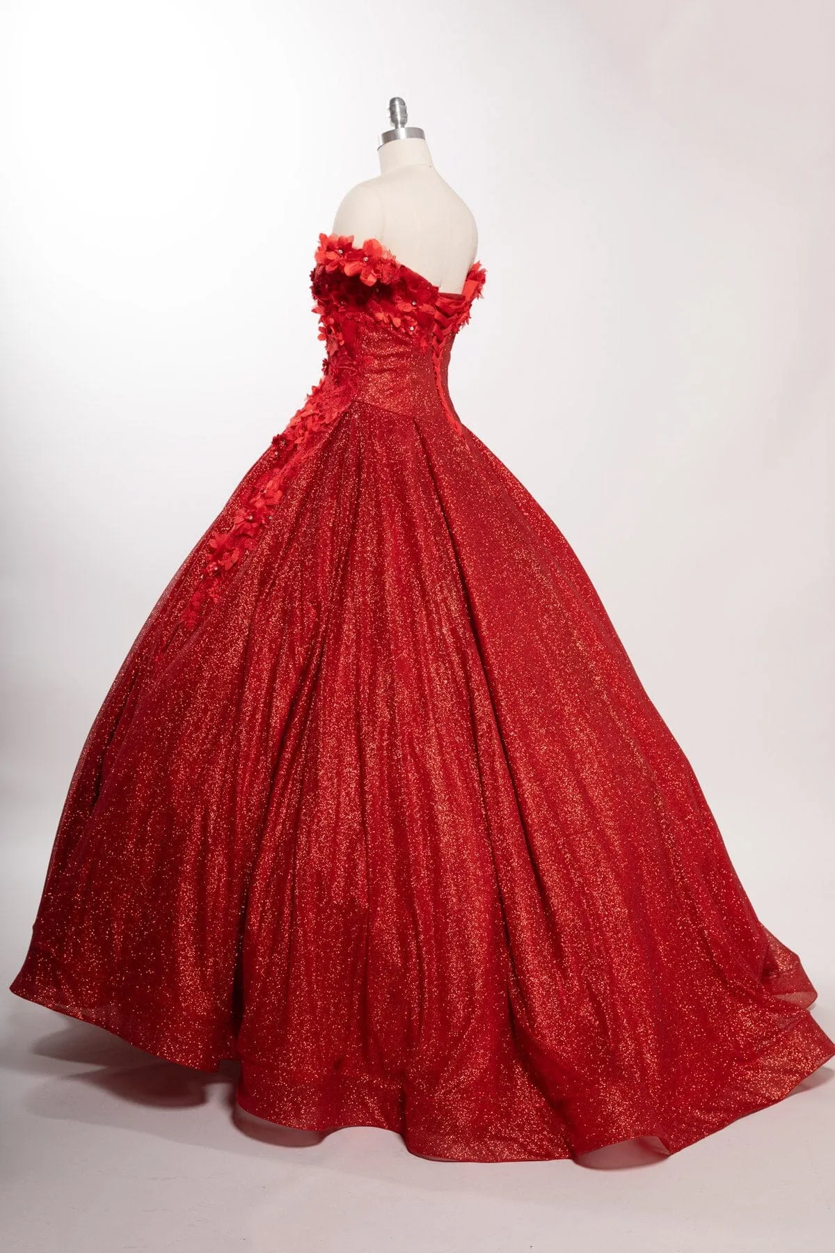 3D Floral Off Shoulder Ball Gown by Coya L2501