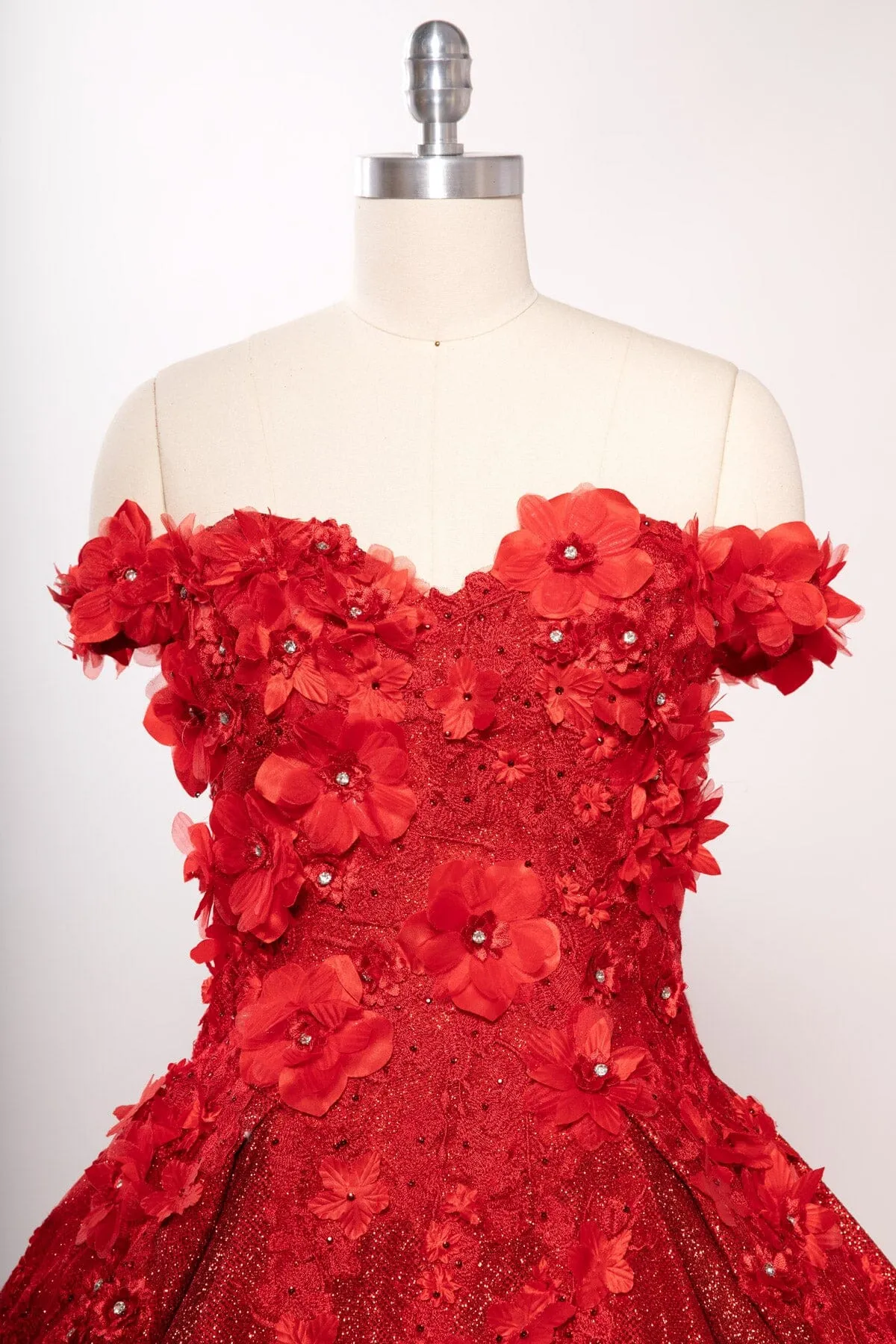 3D Floral Off Shoulder Ball Gown by Coya L2501