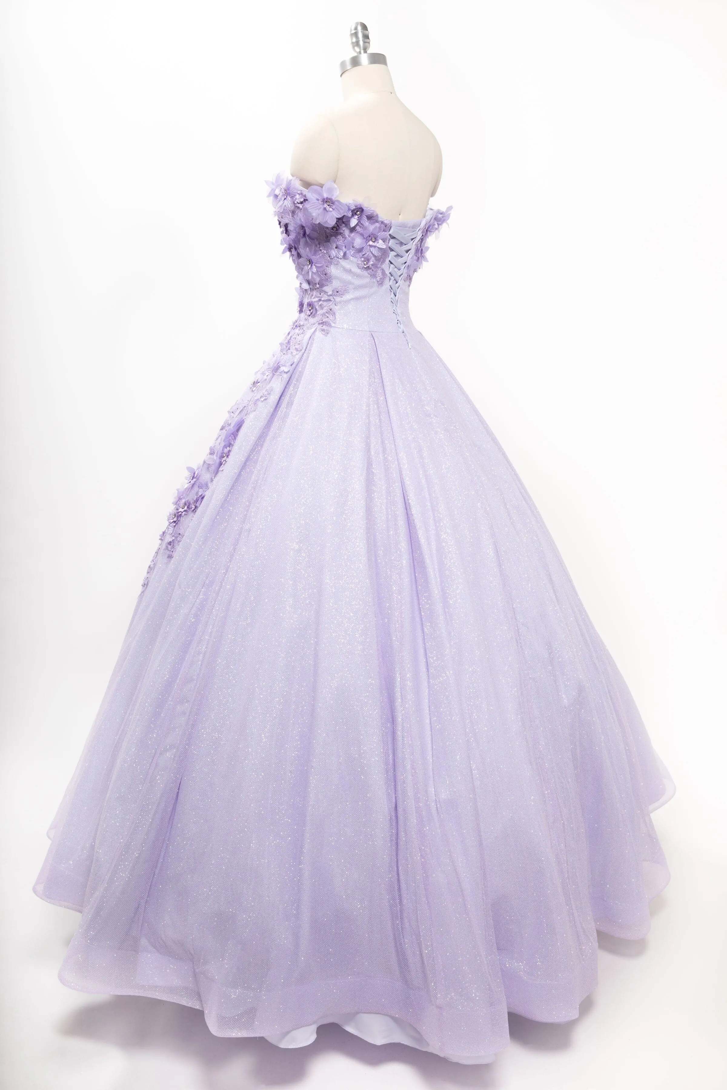 3D Floral Off Shoulder Ball Gown by Coya L2501