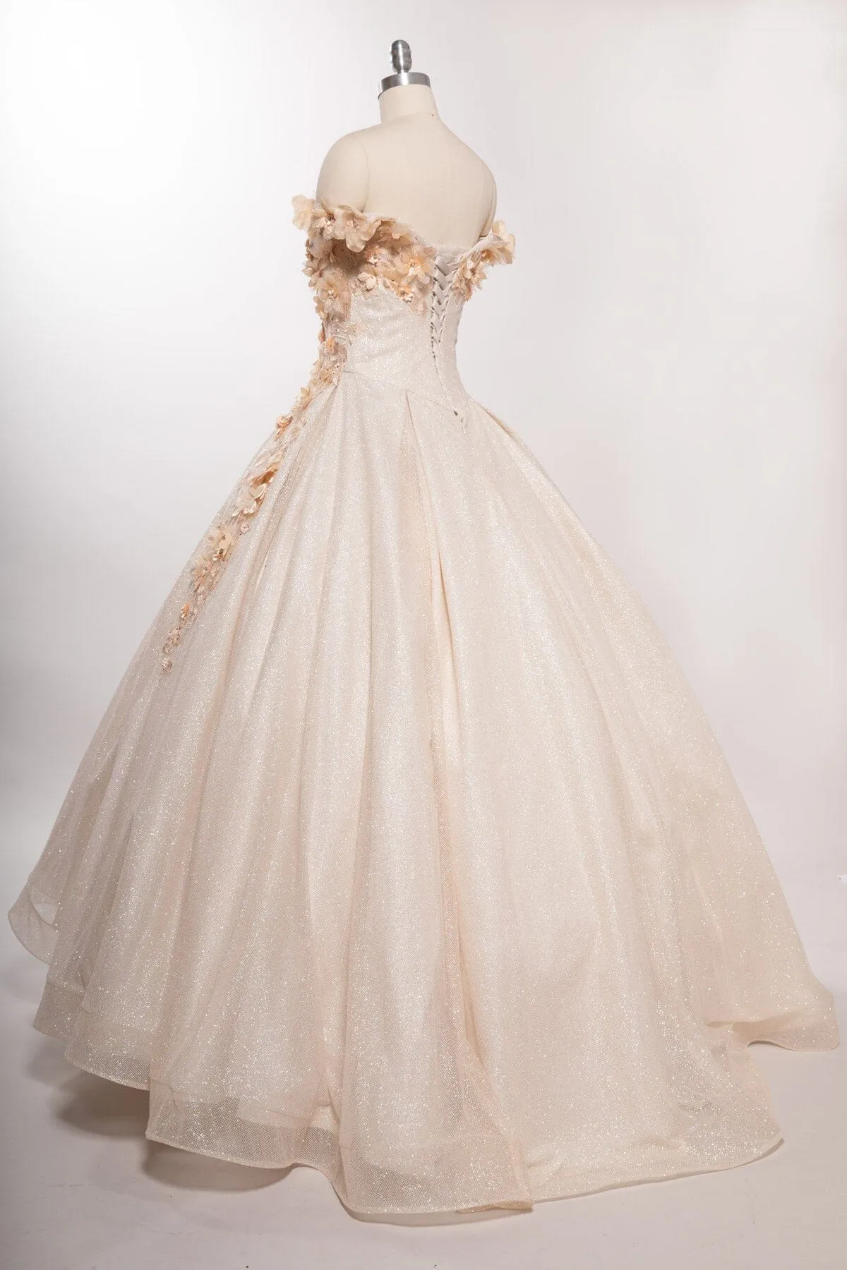 3D Floral Off Shoulder Ball Gown by Coya L2501