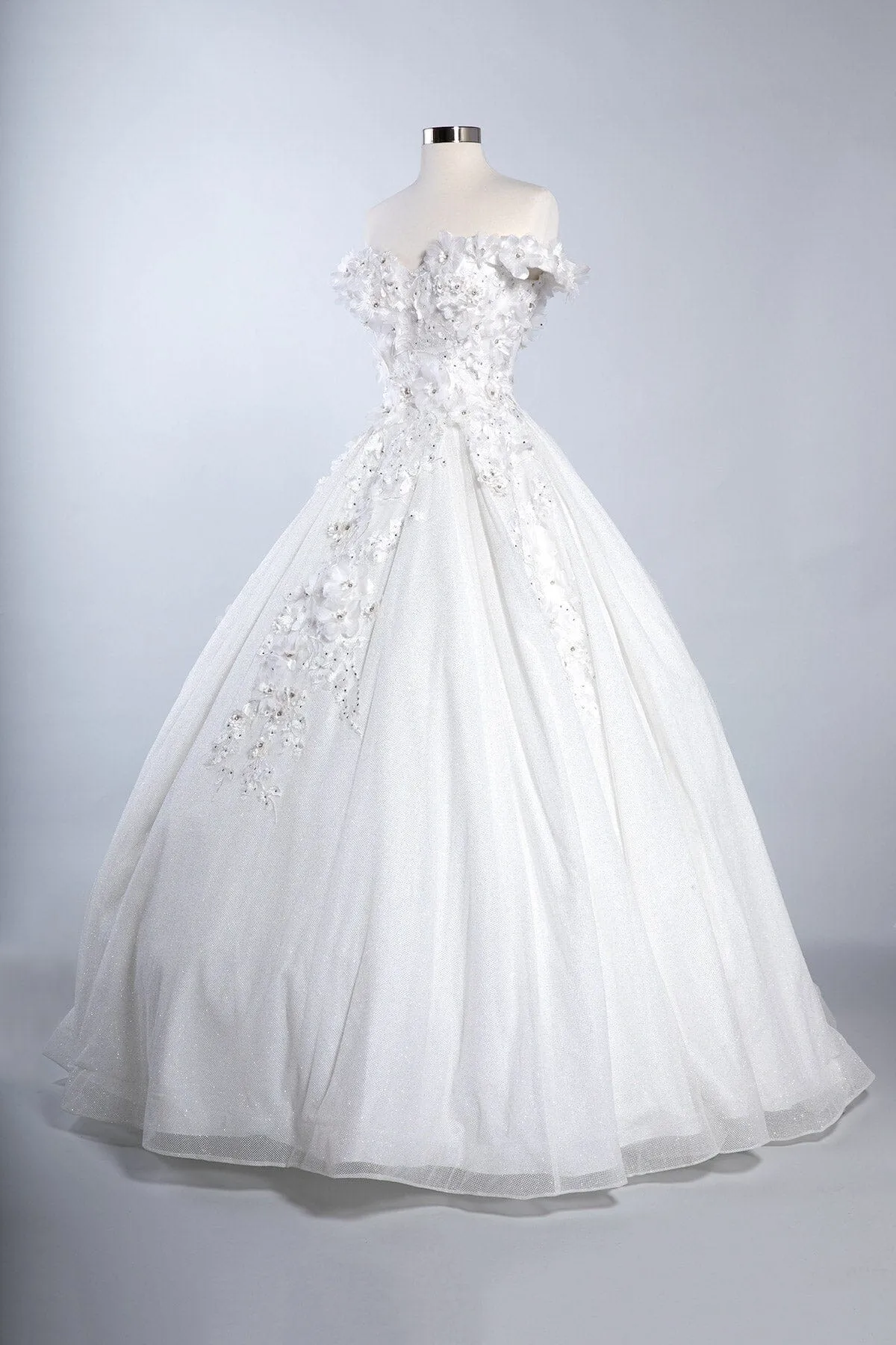 3D Floral Off Shoulder Ball Gown by Coya L2501