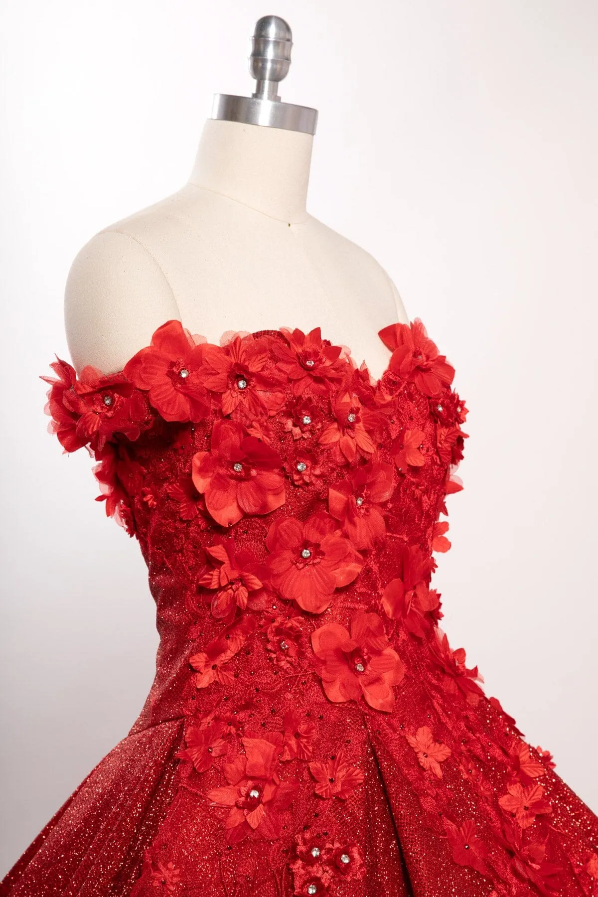 3D Floral Off Shoulder Ball Gown by Coya L2501