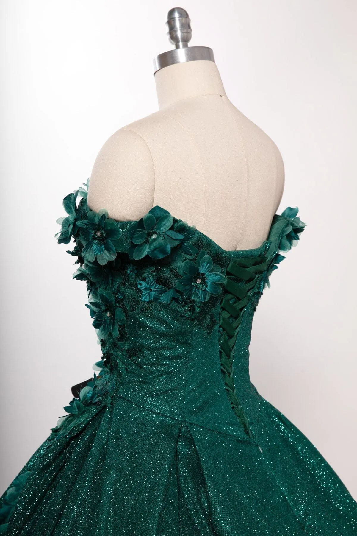 3D Floral Off Shoulder Ball Gown by Coya L2501