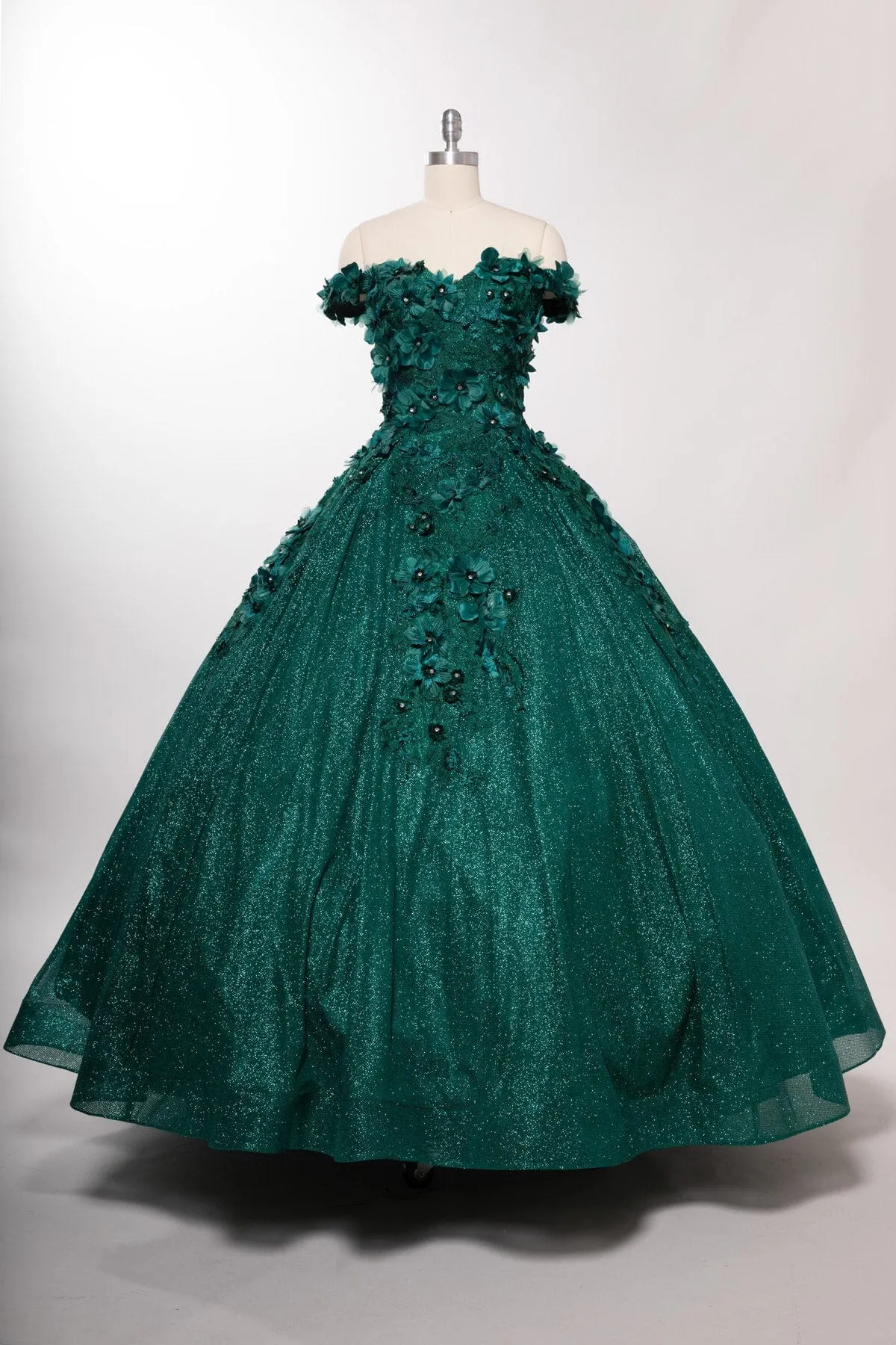 3D Floral Off Shoulder Ball Gown by Coya L2501