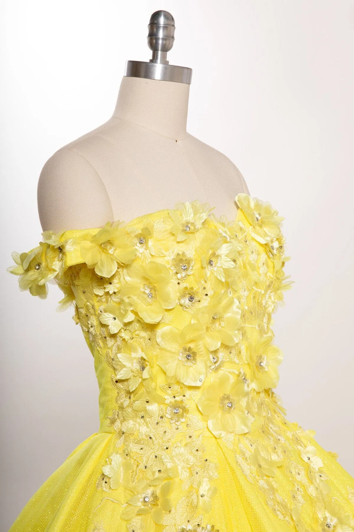 3D Floral Off Shoulder Ball Gown by Coya L2501