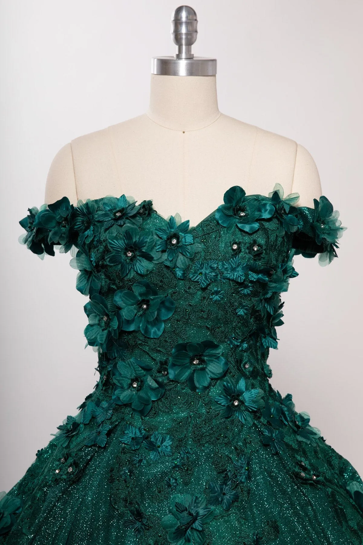 3D Floral Off Shoulder Ball Gown by Coya L2501