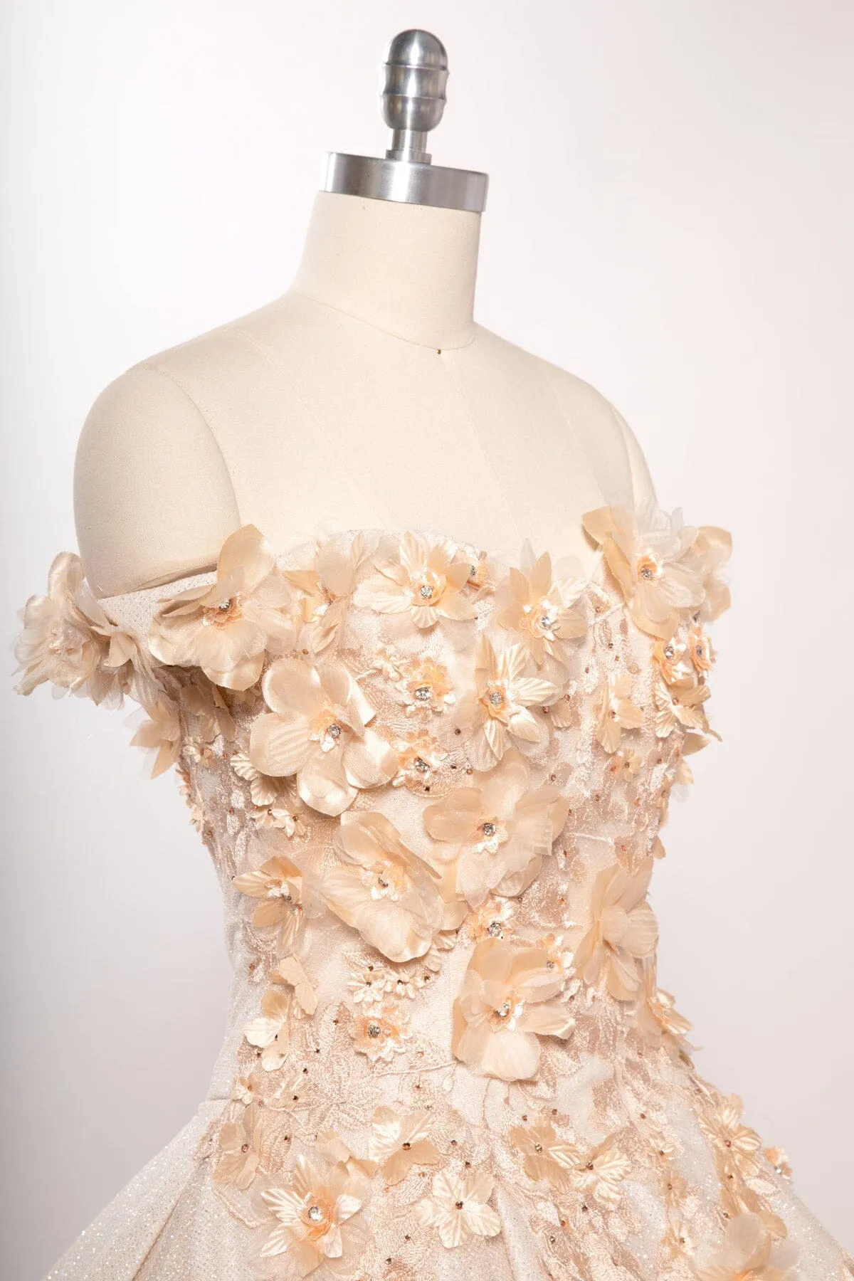 3D Floral Off Shoulder Ball Gown by Coya L2501