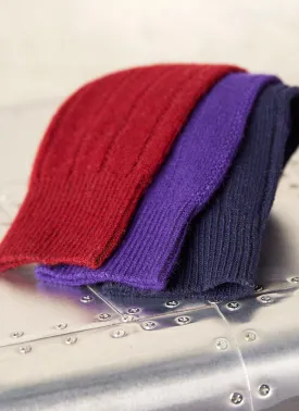 75% Cashmere Rib Sock in Classic Burgundy