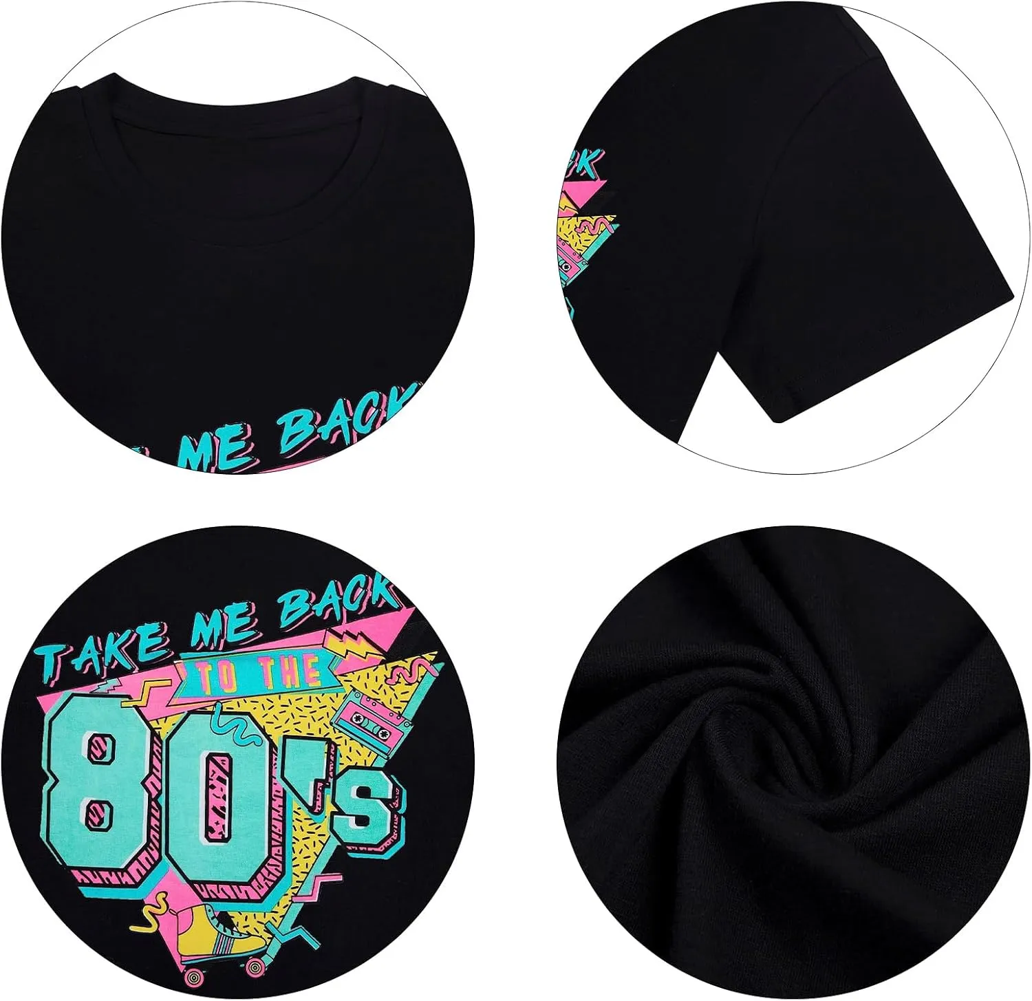 90s Outfit for Women Take Me Back to The 90's Shirt Vintage Neon Crew Neck Tops Tee for Birthday Party Gift