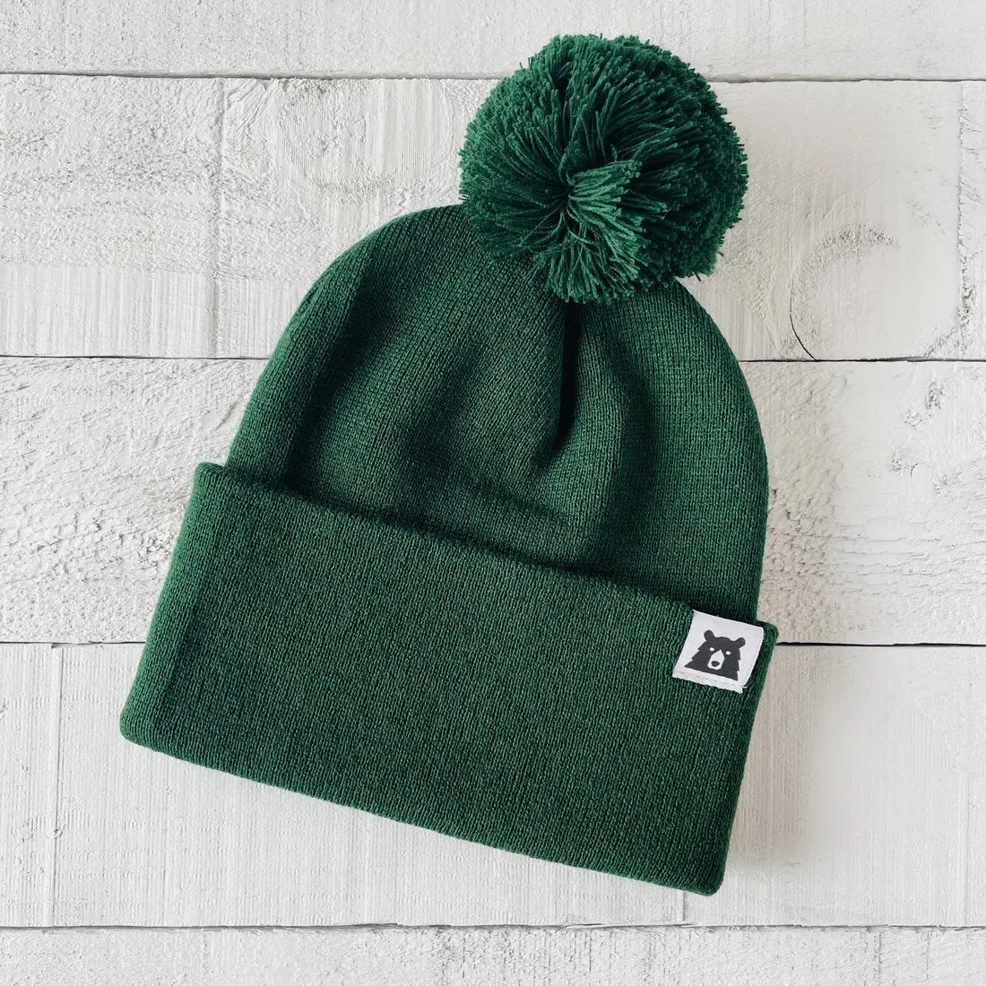 Adult Bear Pom Toque - Spruce