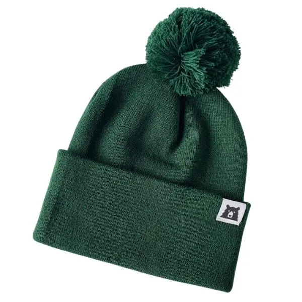 Adult Bear Pom Toque - Spruce