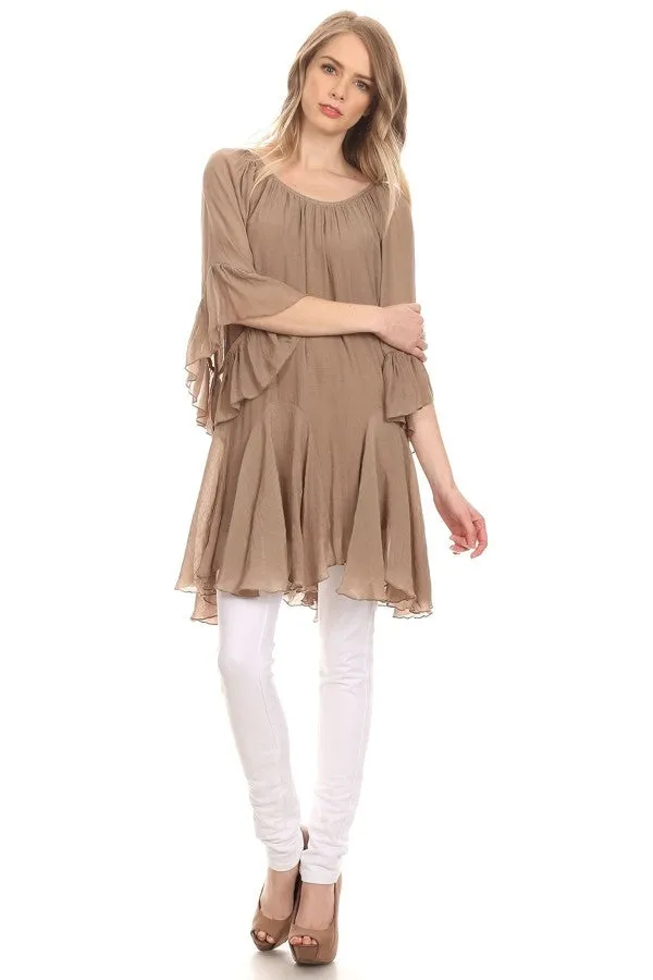 AHB EXCLUSIVE: The It Girl Oversized Loose Fitting Tunic - Mocha