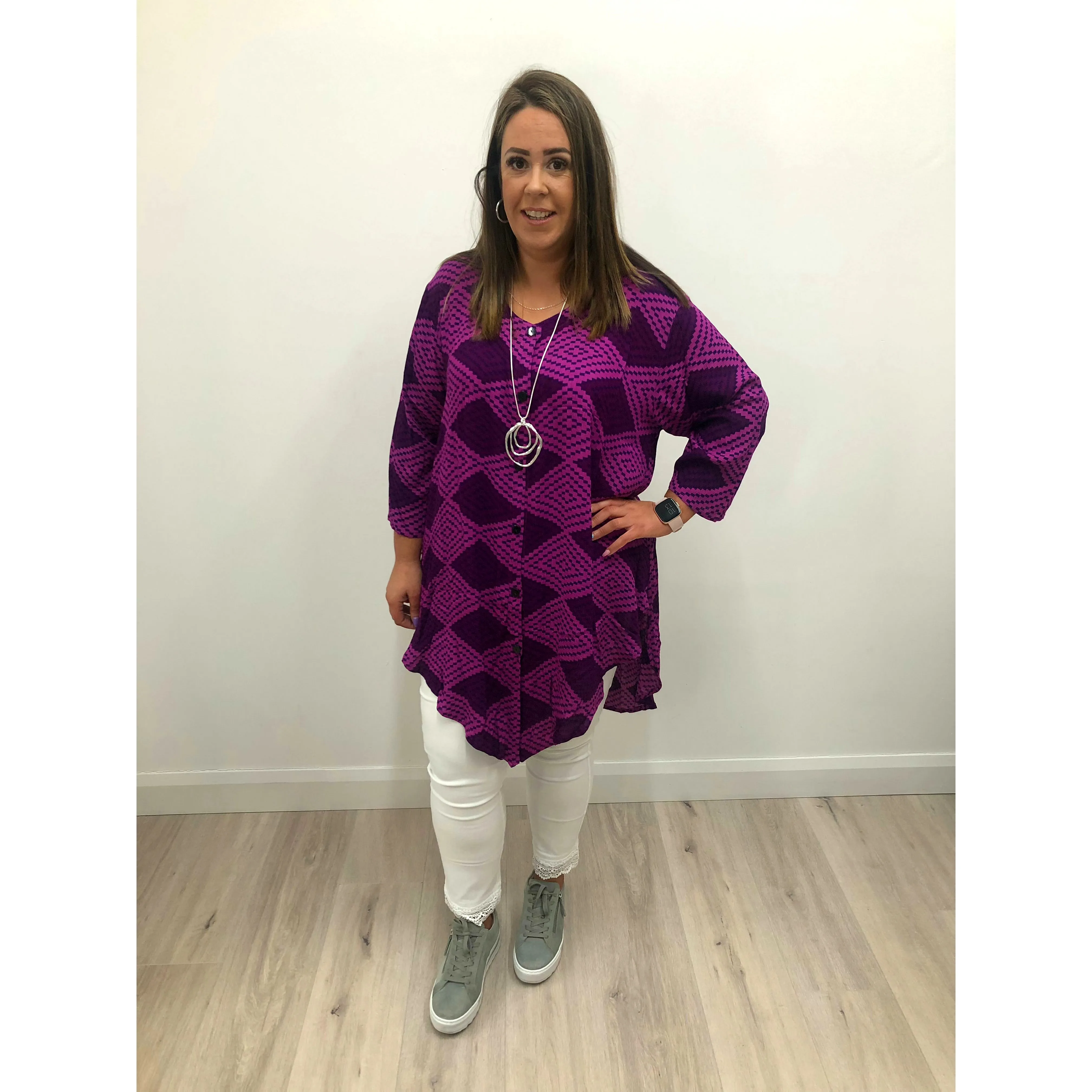 Angel Circle Oversized Shirt in Purple