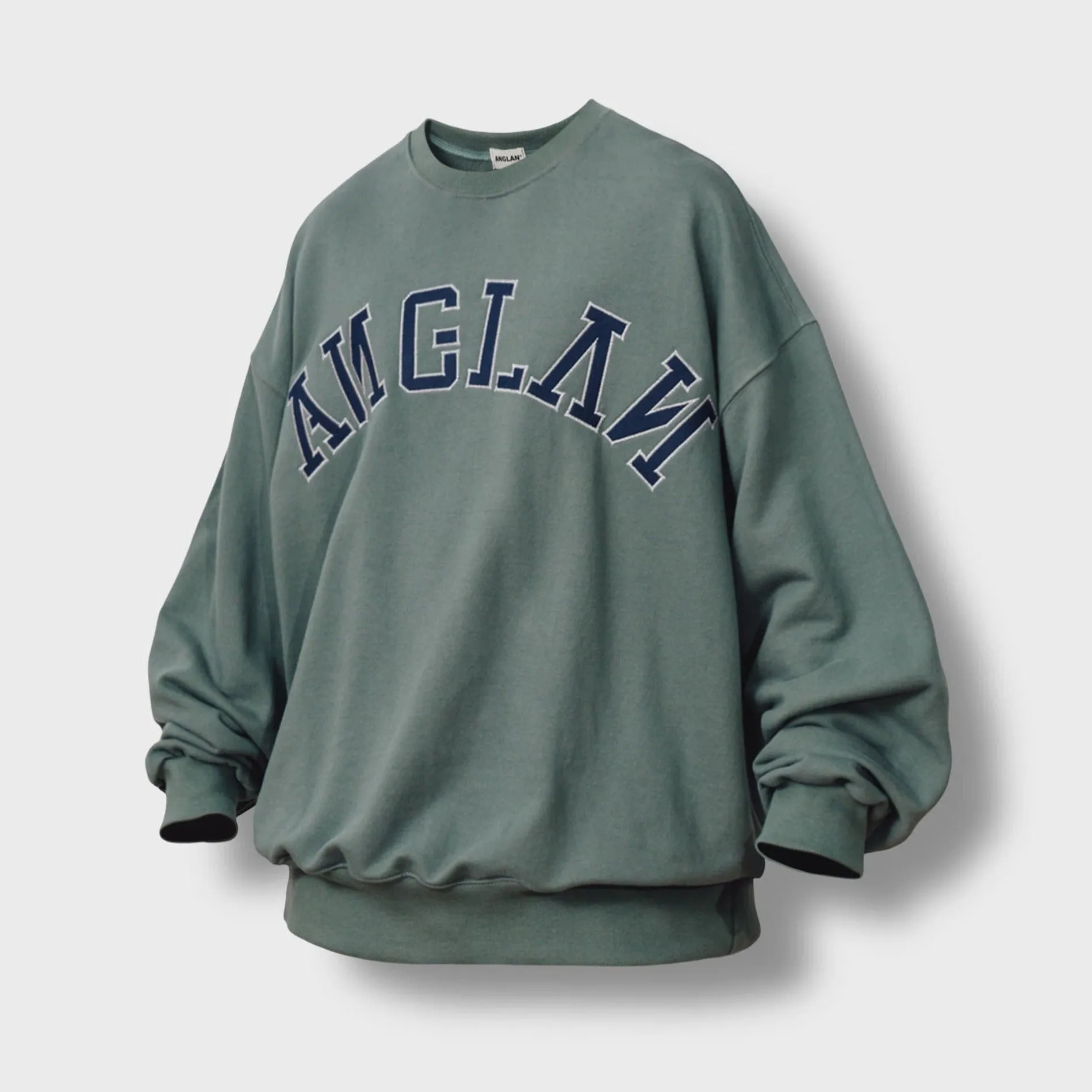 APPLIQUE BIG LOGO SWEAT SHIRT - OLIVE GREEN