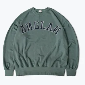 APPLIQUE BIG LOGO SWEAT SHIRT - OLIVE GREEN