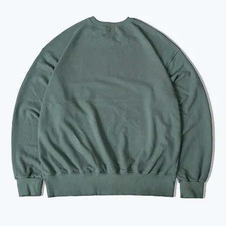 APPLIQUE BIG LOGO SWEAT SHIRT - OLIVE GREEN