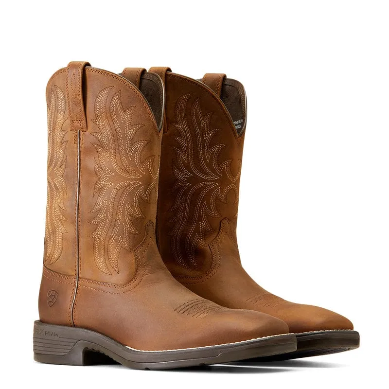 Ariat Men's Ridgeback Oily Distressed Tan Square Toe Cowboy Boots 10046982