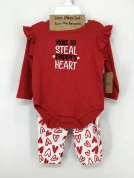 Baby Essentials Child Size 9 Months Red Valentine's Day Outfit