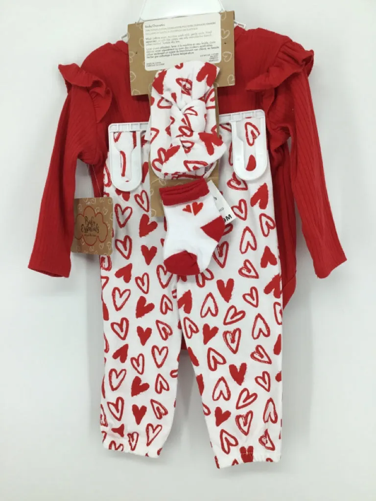 Baby Essentials Child Size 9 Months Red Valentine's Day Outfit