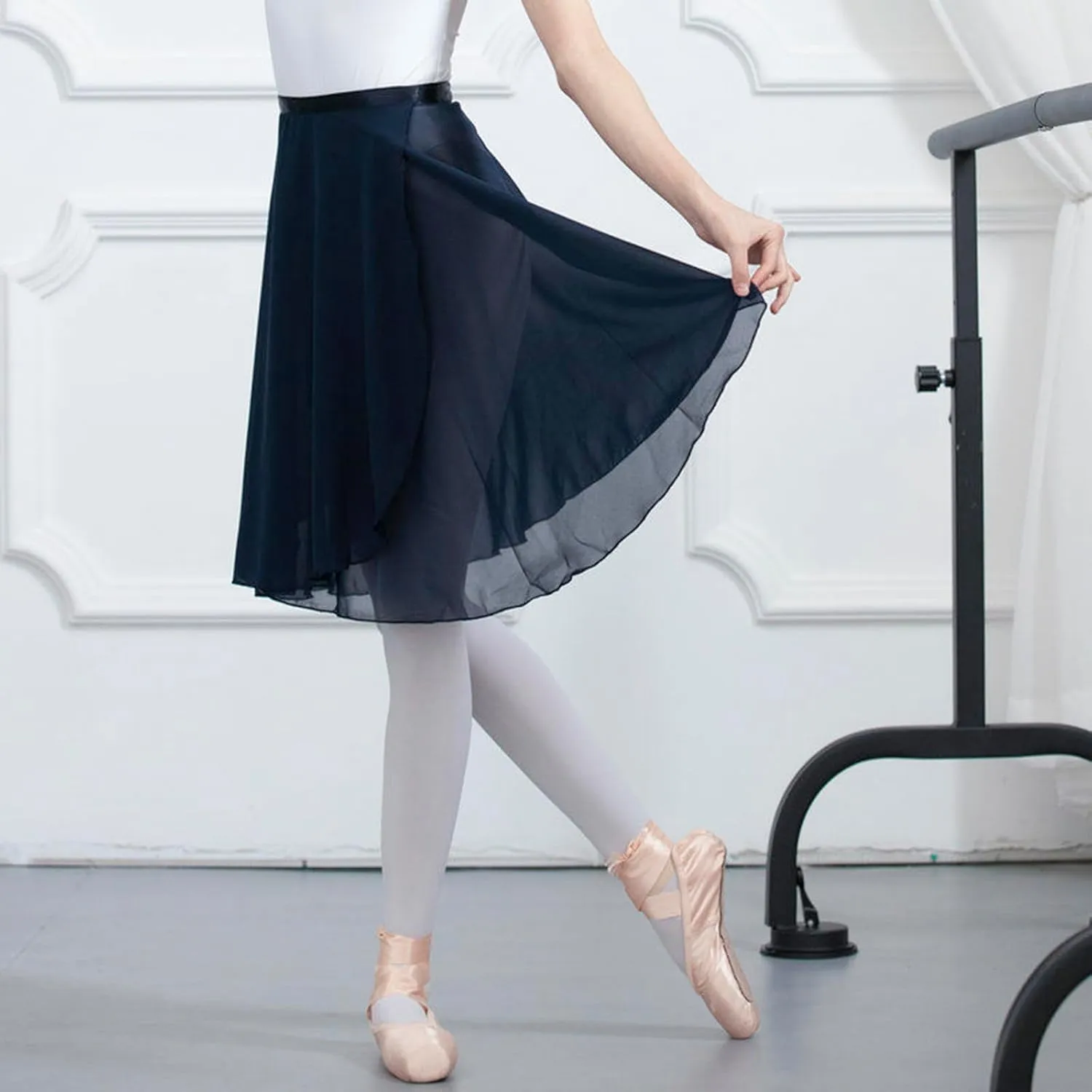 Ballet Skirt for Women Long Wrap Skirt Sheer Dance Costumes with Adjustable Waist tie for Adult Ladies Big Girls