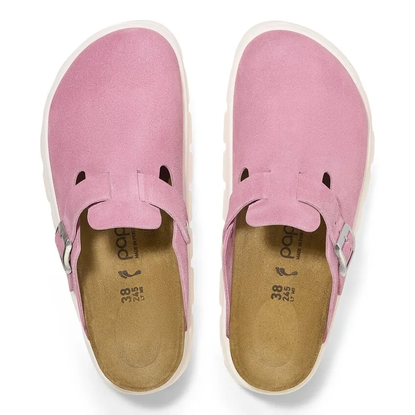 Birkenstock Women's Boston Chunky Suede Leather (Candy Pink)