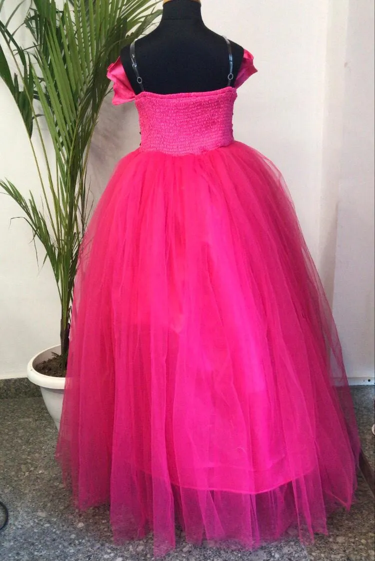 Blushing Shimmer Ruffled Ball Gown
