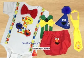 Boys 1st Birthday Outfit, Sesame Street Cake Smash & Birthday Outfit