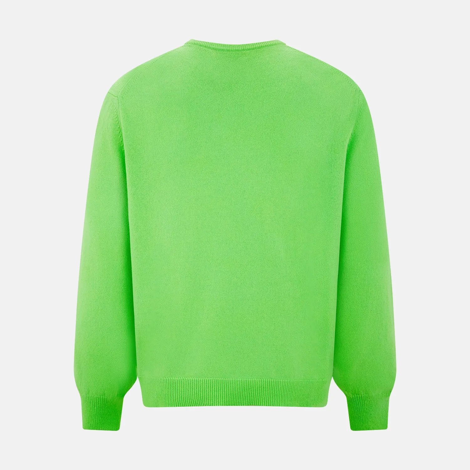 Bright Green Cashmere V-Neck Jumper