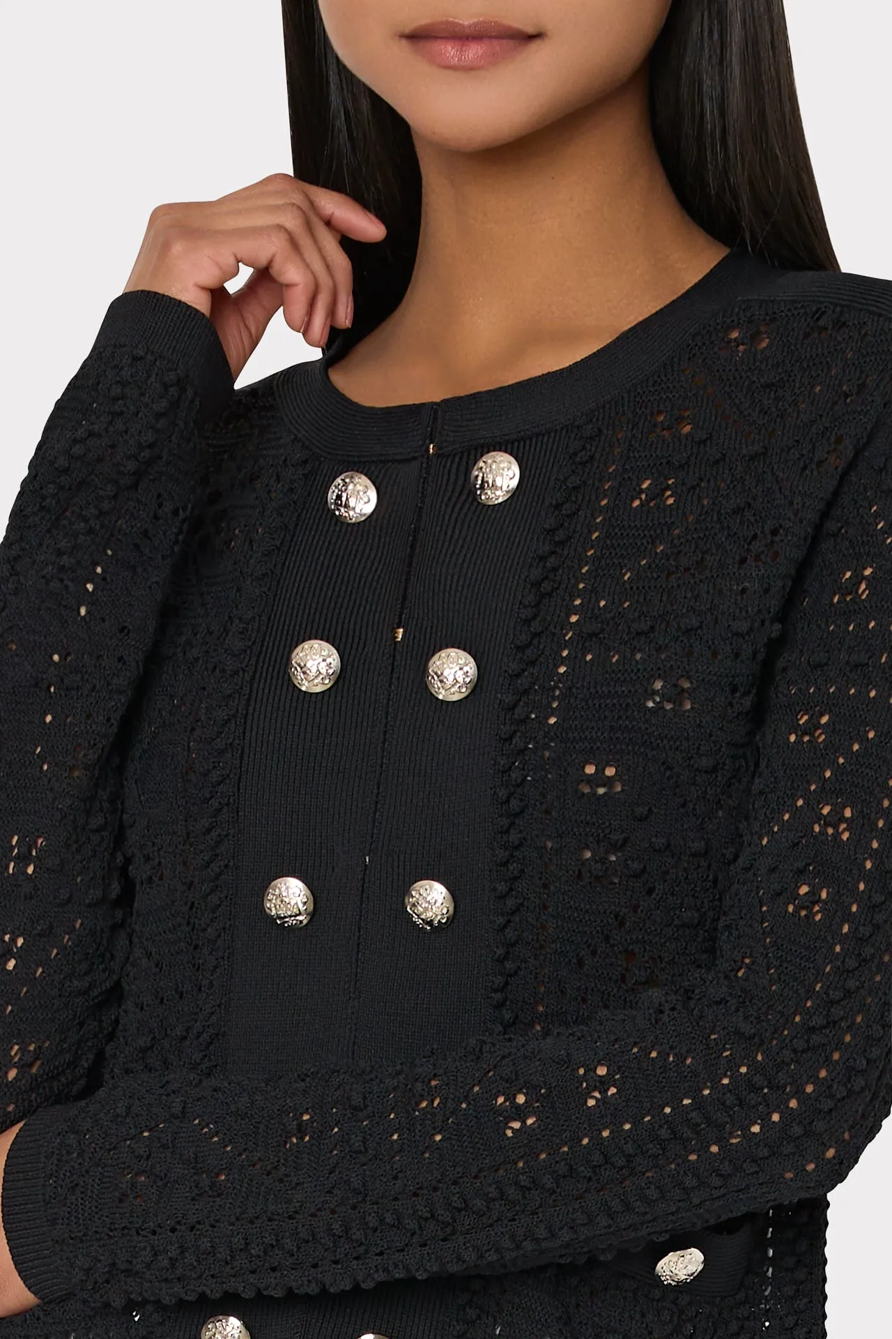 Bubble Pointelle Knit Jacket