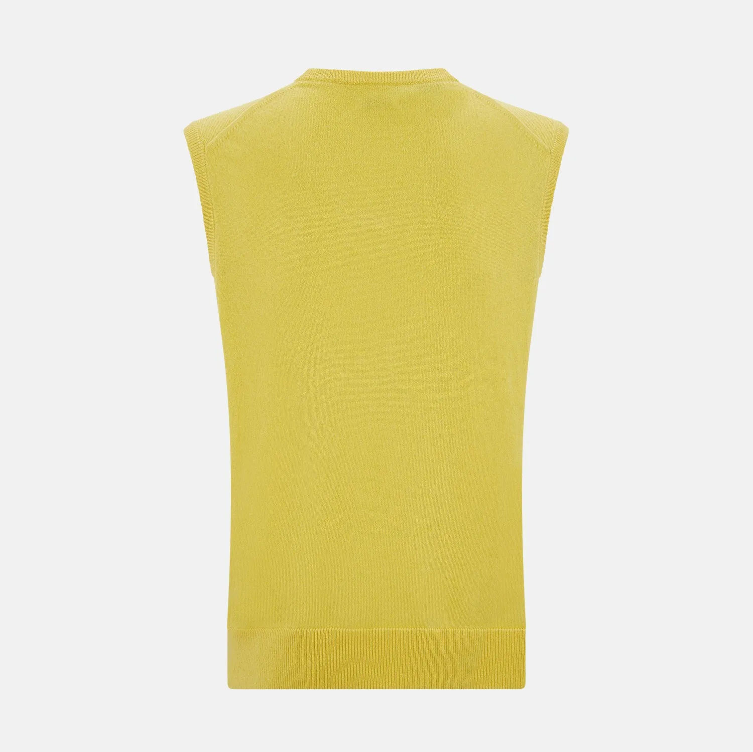 Canary Yellow Cashmere V-Neck Vest