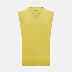 Canary Yellow Cashmere V-Neck Vest
