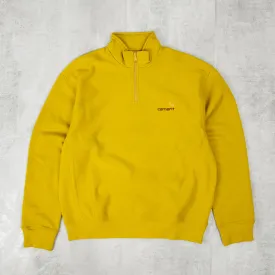 Carhartt WIP Half Zip American Script Sweat - Golden Olive