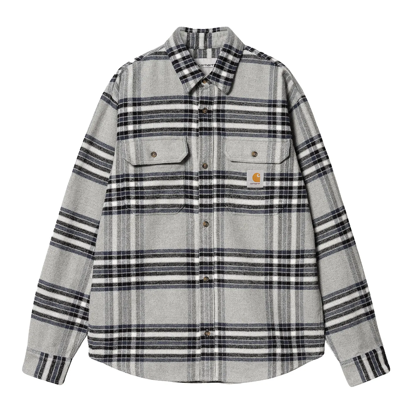 Carhartt WIP L/S Hawkins Check Shirt - Grey Heather / Blue