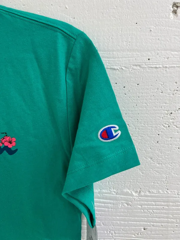 Champion Womens The Classic Graphic T-Shirt Green Reef GT18H 586F1A AM0G