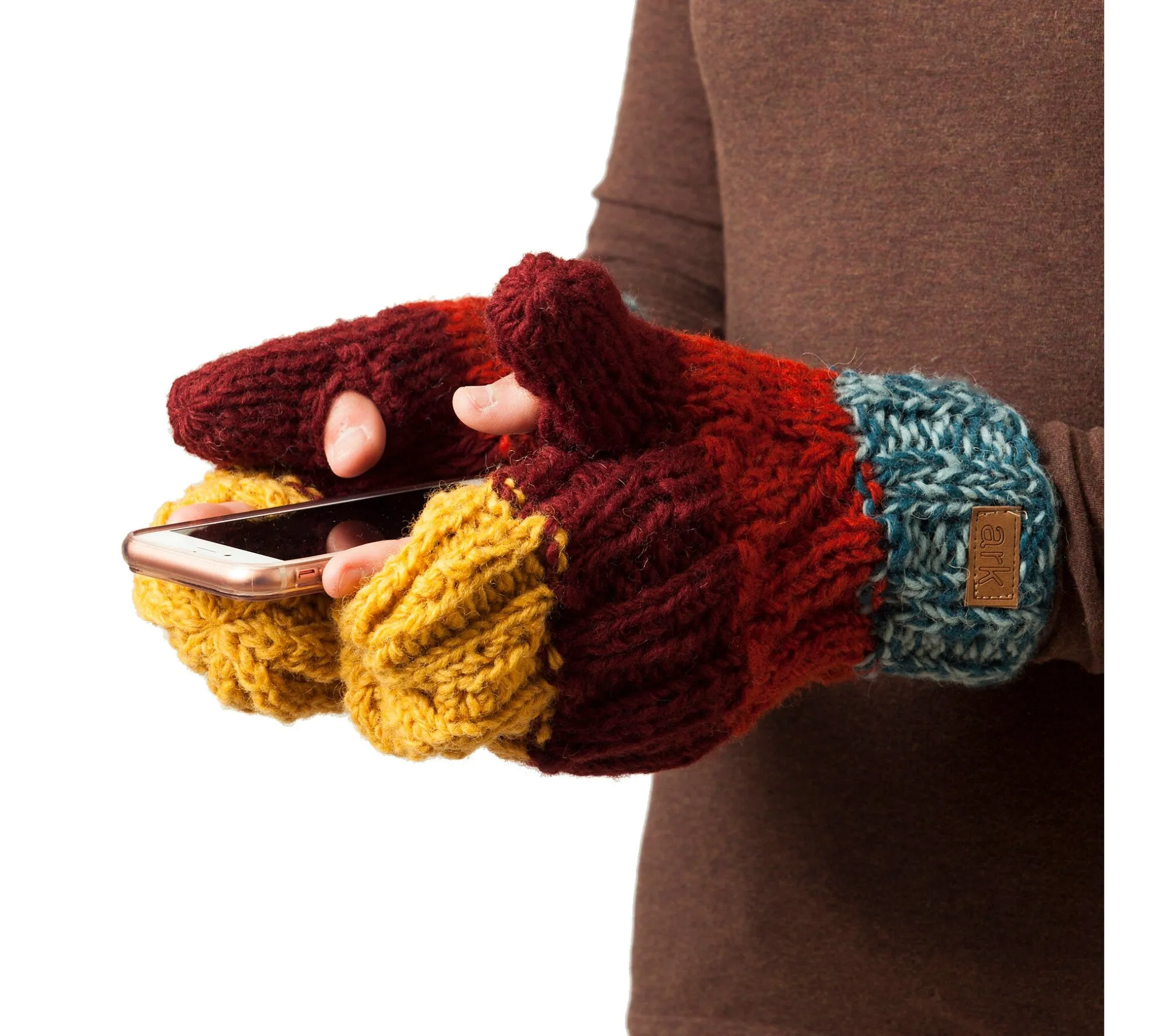 Charcoal Mittens, Mittens for women, Warm Fleece mitts, Texting mittens, wool, hand knit, fleece lined Cozy, green