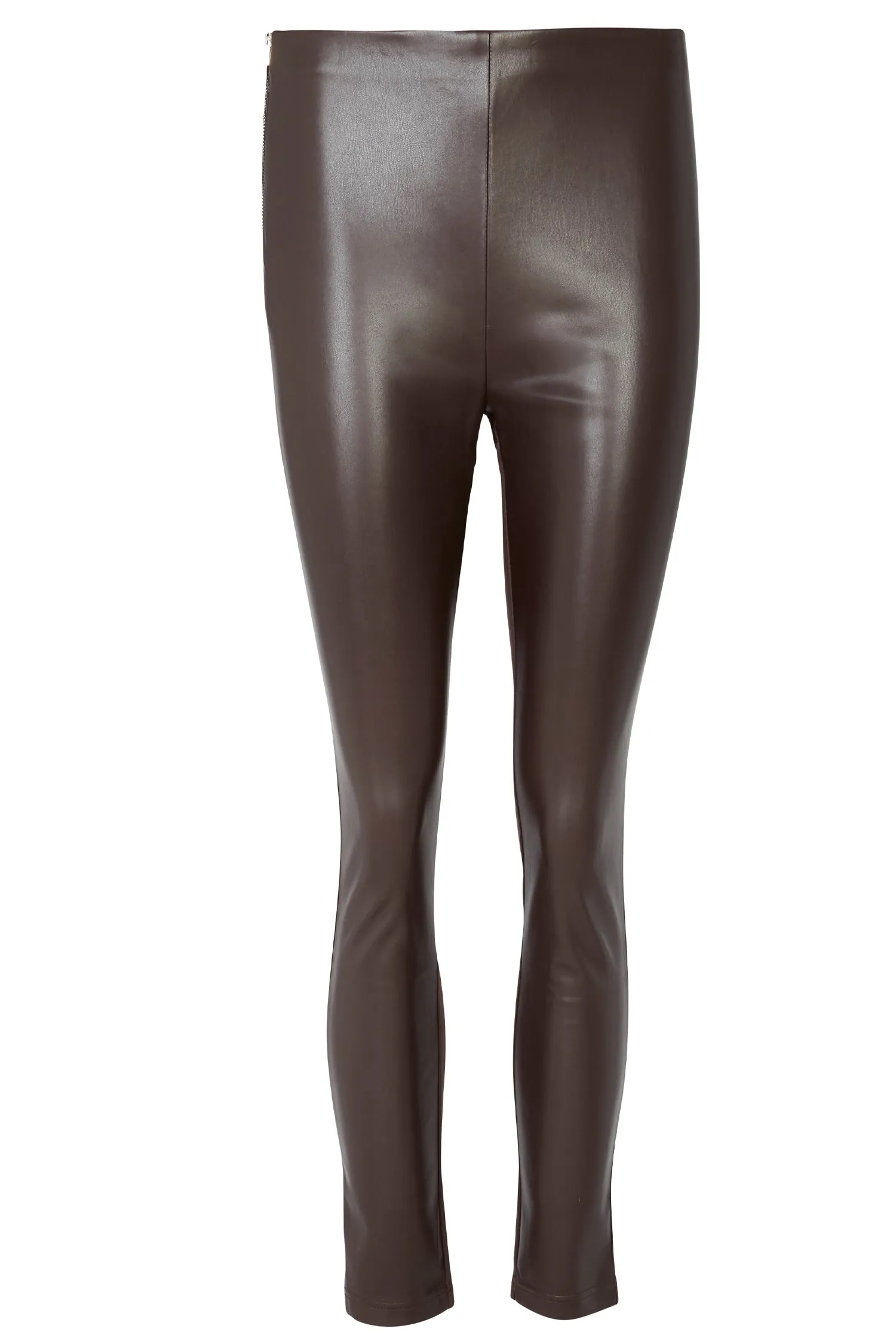 Chocolate Vegan Leather Ponte Leggings